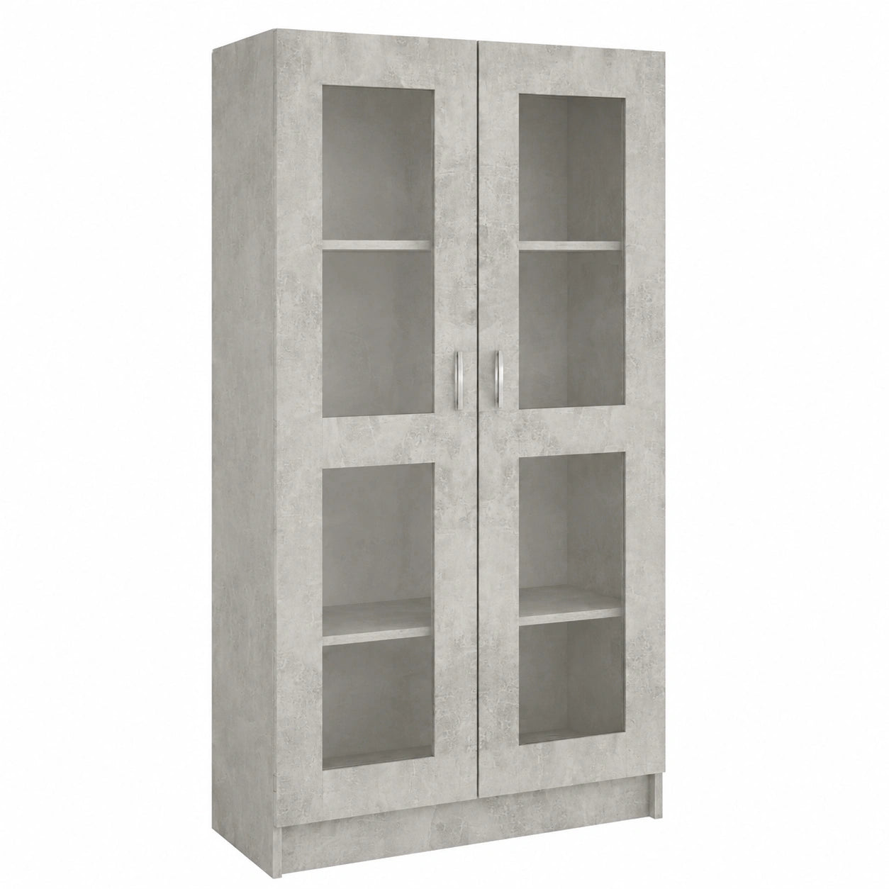 Moderne Vitrinenschrank in Betongrau für Büro und Wohnzimmer