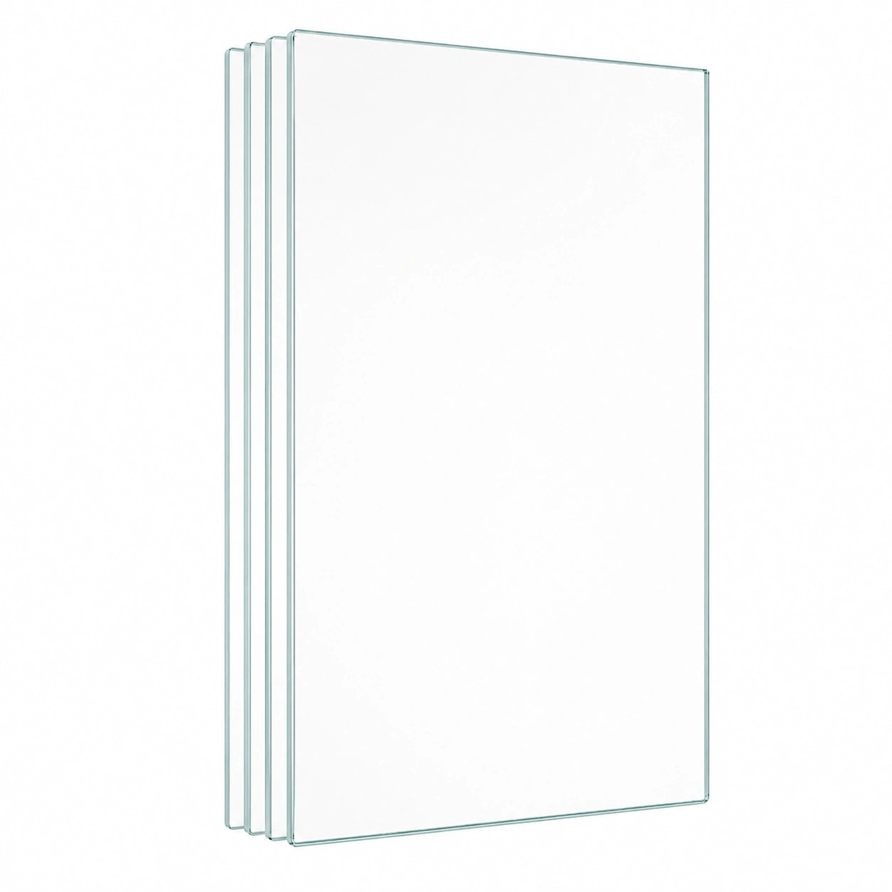 4er Set Glaseinlegeboden 625x236x4mm Transparent mit Trägern & Kappen - Hergestellt in Deutschland - Ideal für Vitrinenregale - ESG Glas
