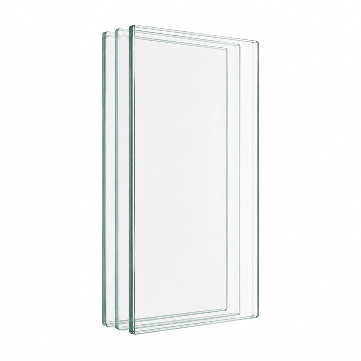 Glaseinlegeboden Set aus ESG 558x185mm mit Zubehör - Regal-Upgrade für Vitrinen