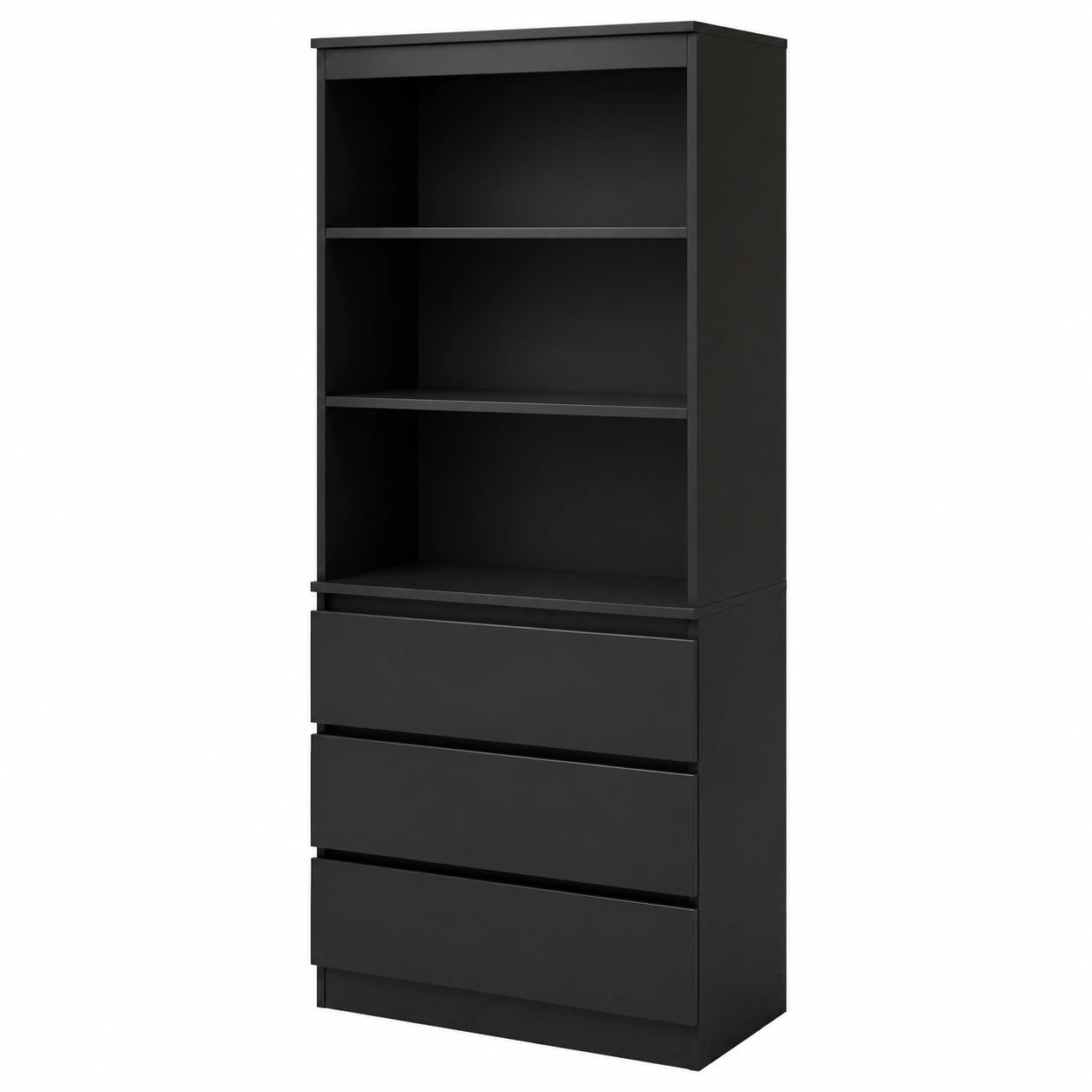 FirFurd Mehrzweck-Hochschrank mit Schubladen und Fächern, 180 cm, Schwarz