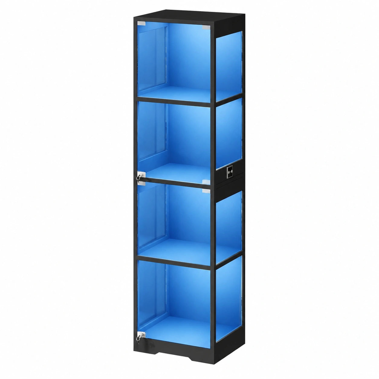 Moderne Glasvitrine mit LED, Sicherheitstür für Wohnzimmer und Büro