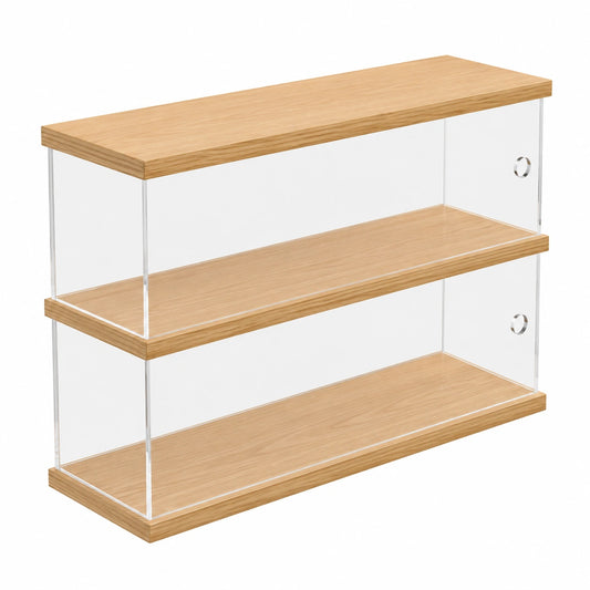 Joody Acryl-Vitrine für Miniaturfiguren, transparente staubdichte Plexiglas-Box mit Tür, Schaukasten-Aufbewahrungsregal (30 x 10 x 26,8 cm)