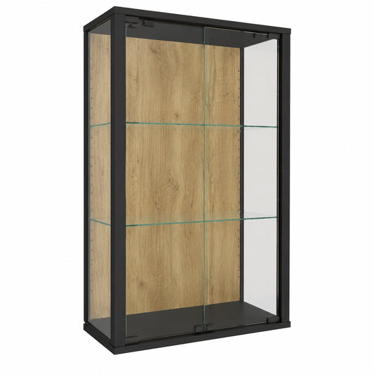 Moderne Hänge-Glasvitrine mit ESG-Sicherheitsglas, 80x60x25 cm