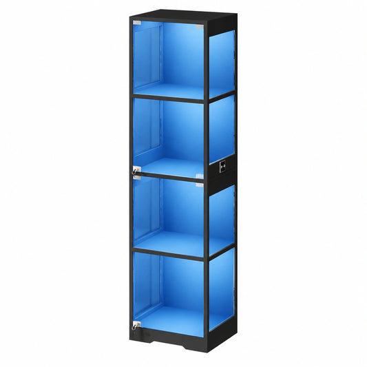 Moderne Glasvitrine mit LED, Sicherheitstür für Wohnzimmer und Büro